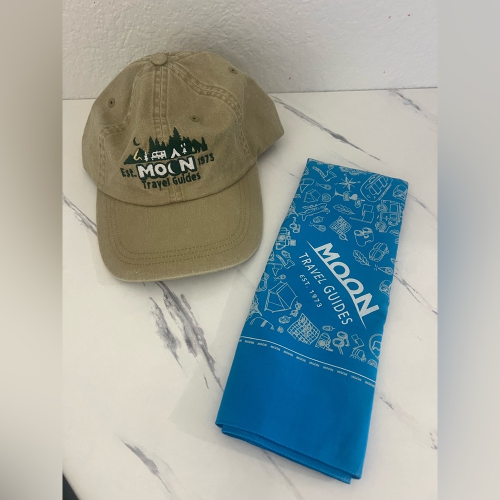 Moon Travel Guides Hiking Hat and Bandana new